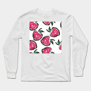 Strawberry Draw Vector Fashio Seamless Long Sleeve T-Shirt